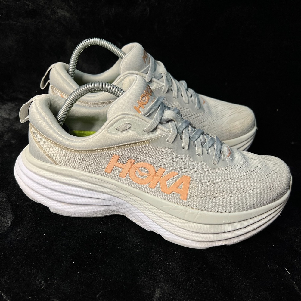 Hoka One One Bondi 8 1127952 HMLR Womens 10B Athletic Running Shoes Gray Sneaker - Picture 3 of 7